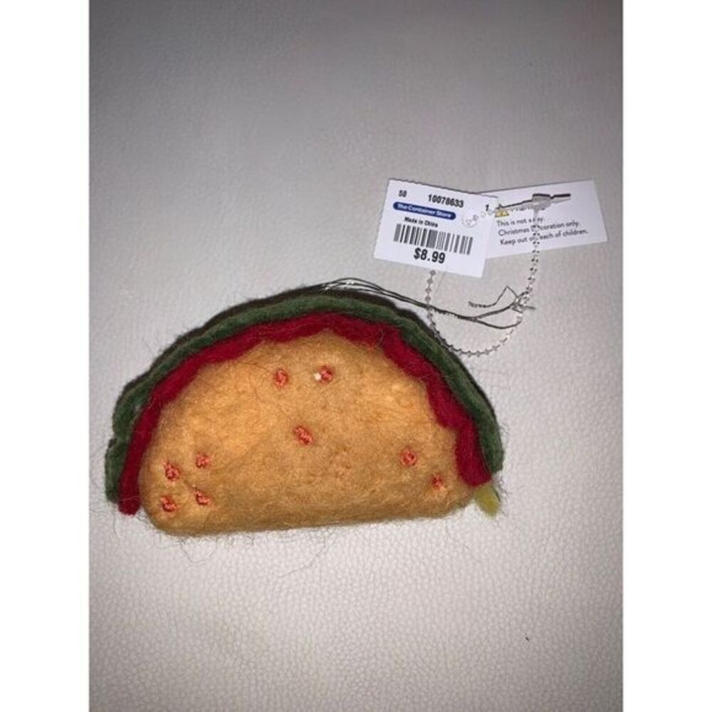Wool Felt Christmas‎ Ornament Taco Container Store New 4"x2.5"